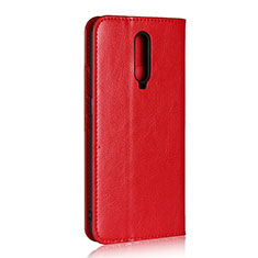 Funda de Cuero Cartera con Soporte Carcasa T07 para Oppo R17 Pro Rojo