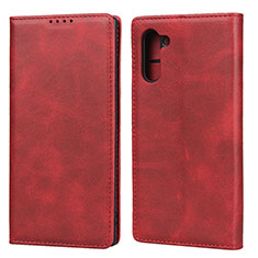 Funda de Cuero Cartera con Soporte Carcasa T07 para Samsung Galaxy Note 10 5G Rojo