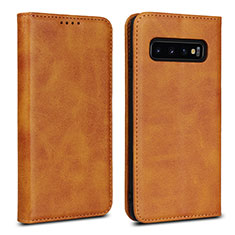 Funda de Cuero Cartera con Soporte Carcasa T07 para Samsung Galaxy S10 5G Naranja