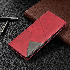 Funda de Cuero Cartera con Soporte Carcasa T07 para Xiaomi Redmi 9A Rojo