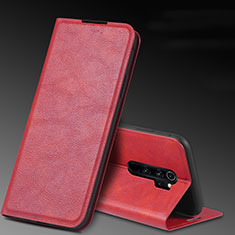 Funda de Cuero Cartera con Soporte Carcasa T07 para Xiaomi Redmi Note 8 Pro Rojo