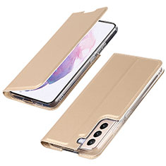 Funda de Cuero Cartera con Soporte Carcasa T07D para Samsung Galaxy S21 5G Oro