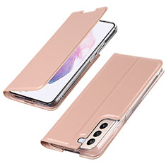 Funda de Cuero Cartera con Soporte Carcasa T07D para Samsung Galaxy S21 5G Oro Rosa