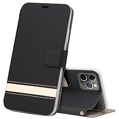 Funda de Cuero Cartera con Soporte Carcasa T08 para Apple iPhone 11 Pro Max Negro