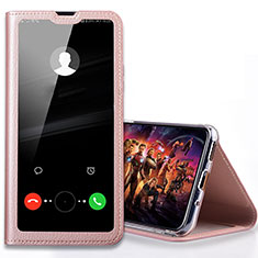 Funda de Cuero Cartera con Soporte Carcasa T08 para Huawei Honor 20 Lite Oro Rosa