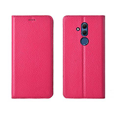 Funda de Cuero Cartera con Soporte Carcasa T08 para Huawei Mate 20 Lite Rosa Roja