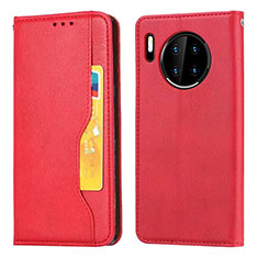 Funda de Cuero Cartera con Soporte Carcasa T08 para Huawei Mate 30 Pro 5G Rojo