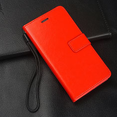 Funda de Cuero Cartera con Soporte Carcasa T08 para Huawei Nova 5i Rojo