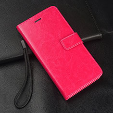 Funda de Cuero Cartera con Soporte Carcasa T08 para Huawei Nova 5i Rosa Roja