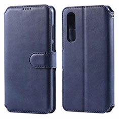 Funda de Cuero Cartera con Soporte Carcasa T08 para Huawei P30 Azul