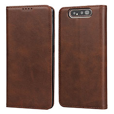 Funda de Cuero Cartera con Soporte Carcasa T08 para Samsung Galaxy A90 4G Marron