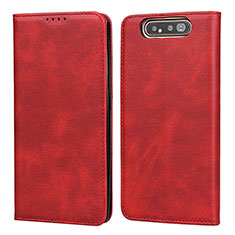 Funda de Cuero Cartera con Soporte Carcasa T08 para Samsung Galaxy A90 4G Rojo