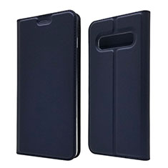 Funda de Cuero Cartera con Soporte Carcasa T08 para Samsung Galaxy S10 Azul