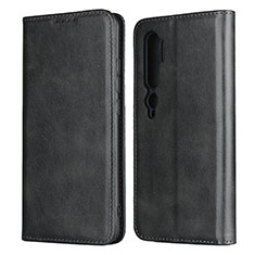 Funda de Cuero Cartera con Soporte Carcasa T08 para Xiaomi Mi Note 10 Pro Negro