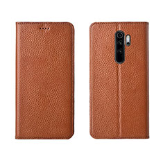 Funda de Cuero Cartera con Soporte Carcasa T08 para Xiaomi Redmi Note 8 Pro Naranja