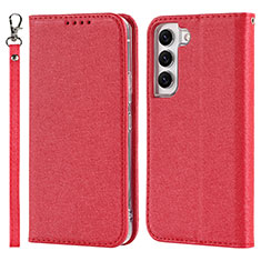 Funda de Cuero Cartera con Soporte Carcasa T08D para Samsung Galaxy S21 FE 5G Rojo