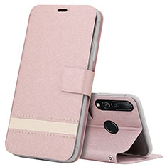 Funda de Cuero Cartera con Soporte Carcasa T09 para Huawei Honor 20 Lite Oro Rosa