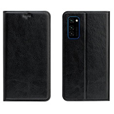 Funda de Cuero Cartera con Soporte Carcasa T09 para Huawei Honor V30 5G Negro