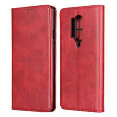 Funda de Cuero Cartera con Soporte Carcasa T09 para OnePlus 8 Pro Rojo