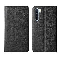 Funda de Cuero Cartera con Soporte Carcasa T09 para Oppo A91 Negro