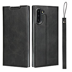 Funda de Cuero Cartera con Soporte Carcasa T09 para Samsung Galaxy Note 10 Negro