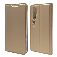Funda de Cuero Cartera con Soporte Carcasa T09 para Xiaomi Mi Note 10 Oro
