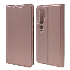 Funda de Cuero Cartera con Soporte Carcasa T09 para Xiaomi Mi Note 10 Oro Rosa