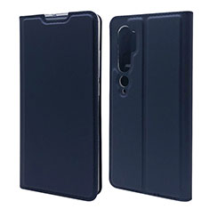 Funda de Cuero Cartera con Soporte Carcasa T09 para Xiaomi Mi Note 10 Pro Azul