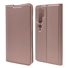 Funda de Cuero Cartera con Soporte Carcasa T09 para Xiaomi Mi Note 10 Pro Oro Rosa