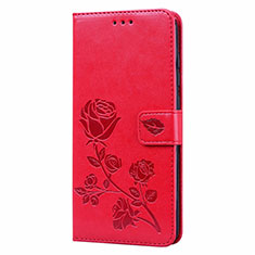 Funda de Cuero Cartera con Soporte Carcasa T09 para Xiaomi Redmi Note 9 Rojo