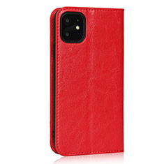 Funda de Cuero Cartera con Soporte Carcasa T10 para Apple iPhone 11 Rojo