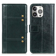 Funda de Cuero Cartera con Soporte Carcasa T10 para Apple iPhone 13 Pro Verde