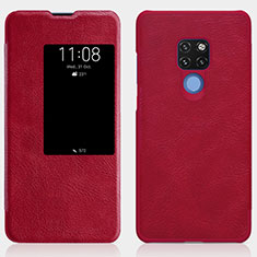 Funda de Cuero Cartera con Soporte Carcasa T10 para Huawei Mate 20 Rojo