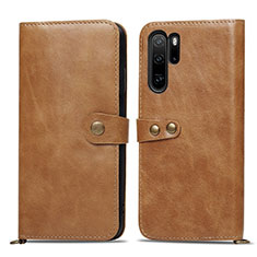 Funda de Cuero Cartera con Soporte Carcasa T10 para Huawei P30 Pro Naranja