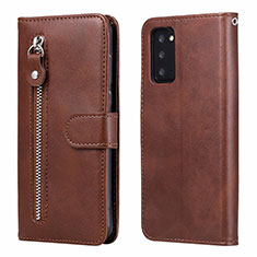 Funda de Cuero Cartera con Soporte Carcasa T10 para Samsung Galaxy Note 20 5G Marron