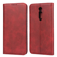 Funda de Cuero Cartera con Soporte Carcasa T10 para Xiaomi Mi 9T Rojo