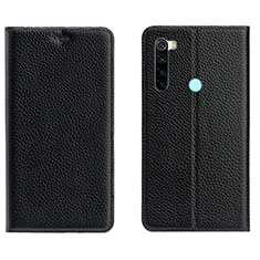 Funda de Cuero Cartera con Soporte Carcasa T10 para Xiaomi Redmi Note 8 Negro