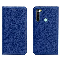Funda de Cuero Cartera con Soporte Carcasa T10 para Xiaomi Redmi Note 8T Azul