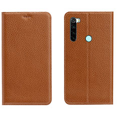 Funda de Cuero Cartera con Soporte Carcasa T10 para Xiaomi Redmi Note 8T Naranja