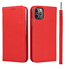 Funda de Cuero Cartera con Soporte Carcasa T11 para Apple iPhone 11 Pro Max Rojo