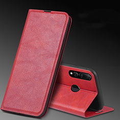 Funda de Cuero Cartera con Soporte Carcasa T11 para Huawei Honor 20 Lite Rojo