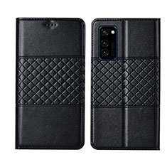 Funda de Cuero Cartera con Soporte Carcasa T11 para Huawei Honor View 30 Pro 5G Negro