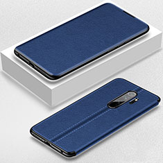 Funda de Cuero Cartera con Soporte Carcasa T12 para Xiaomi Redmi Note 8 Pro Azul