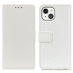 Funda de Cuero Cartera con Soporte Carcasa T14 para Apple iPhone 13 Mini Blanco