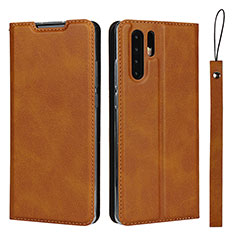 Funda de Cuero Cartera con Soporte Carcasa T14 para Huawei P30 Pro Naranja