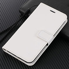 Funda de Cuero Cartera con Soporte Carcasa T14 para Xiaomi Mi Note 10 Blanco