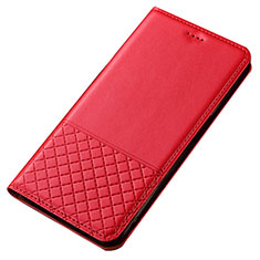 Funda de Cuero Cartera con Soporte Carcasa T14 para Xiaomi Redmi Note 8 (2021) Rojo