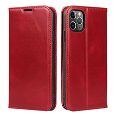 Funda de Cuero Cartera con Soporte Carcasa T15 para Apple iPhone 11 Pro Rojo