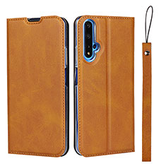 Funda de Cuero Cartera con Soporte Carcasa T15 para Huawei Honor 20 Naranja