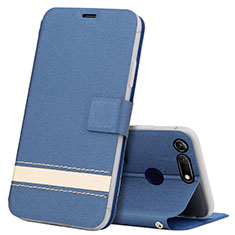 Funda de Cuero Cartera con Soporte Carcasa T15 para Huawei Honor View 20 Azul